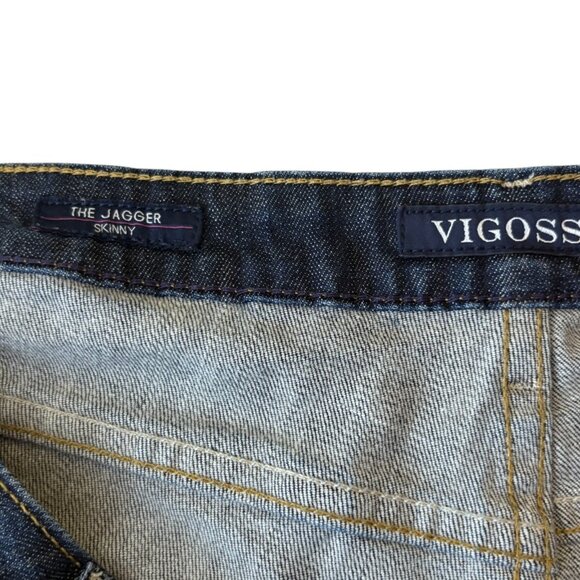Vigoss Womens The Jagger Skinny Stretch Denim Distressed Embroidered Size 32x31 - Picture 10 of 13